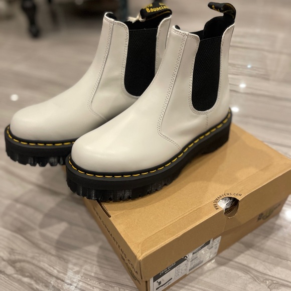 Dr. Martens 2976 Quad White Boots - Picture 2 of 9